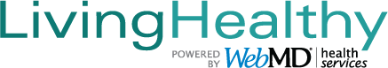 living healthy powered vy WebMD health services logo