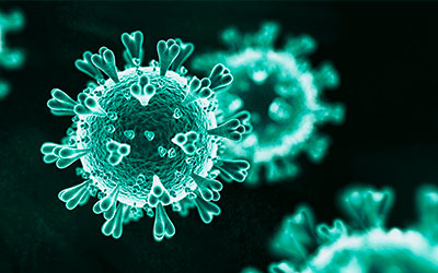 image of coronavirus under a microscope